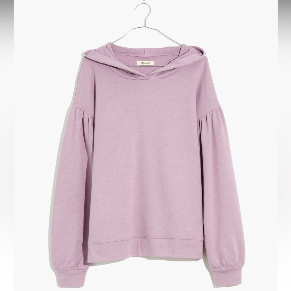 Madewell Lavender Pleat-Sleeve Hoodie